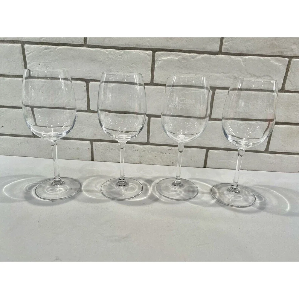 Set‎ Of 4 Casa Lapostolle Wine Glasses Clear Glass